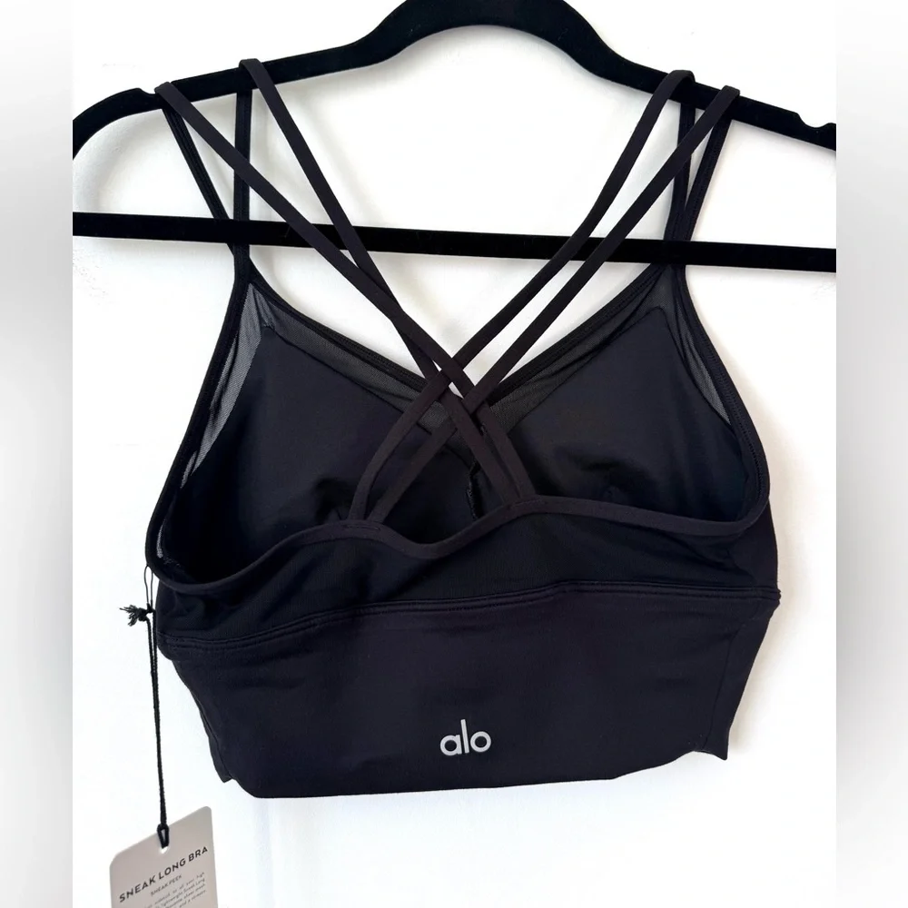 Alo Yoga Sneak Long Bra in Black - Size S - Picture 11 of 14